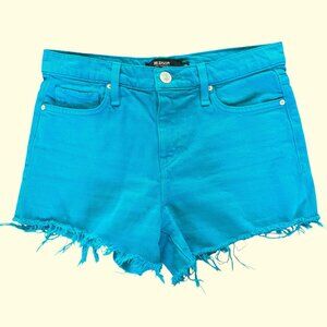Hudson Turquoise Blue Gemma Cut-Off Jean Shorts Size 26